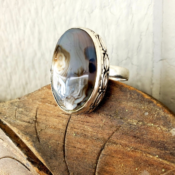 New Botswana Agate 925 Silver Ring. - Picture 6 of 8